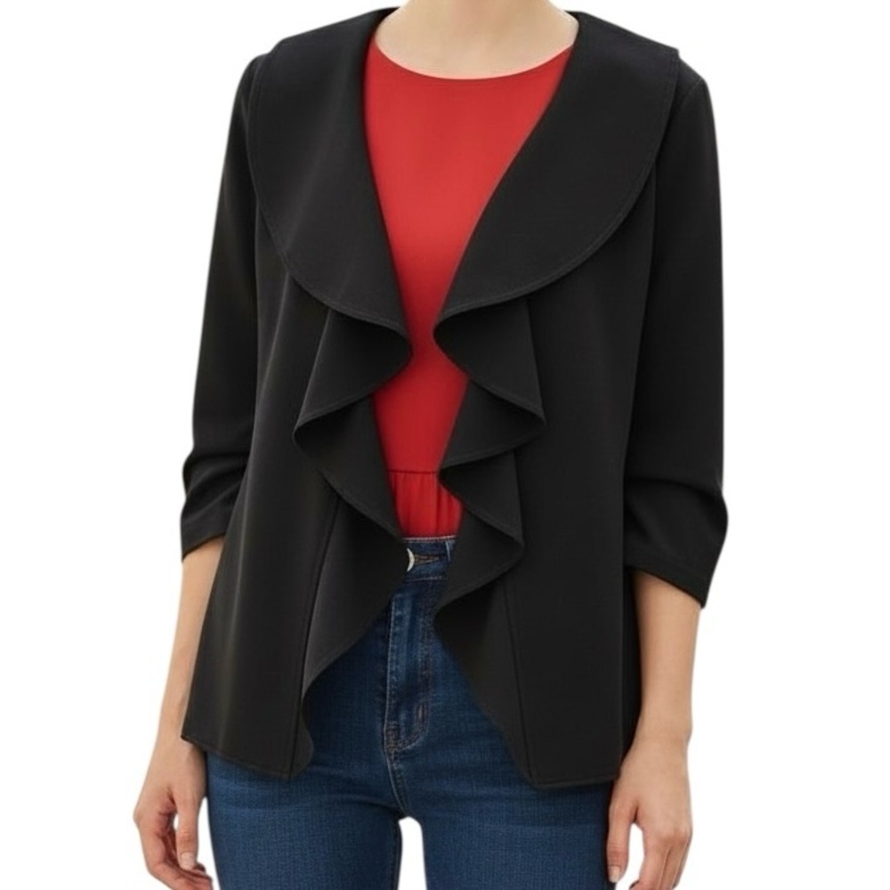 Calvin Klein Ruffled Black Jacket 6‎